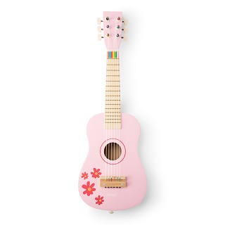 Toy guitar - pink with flowers